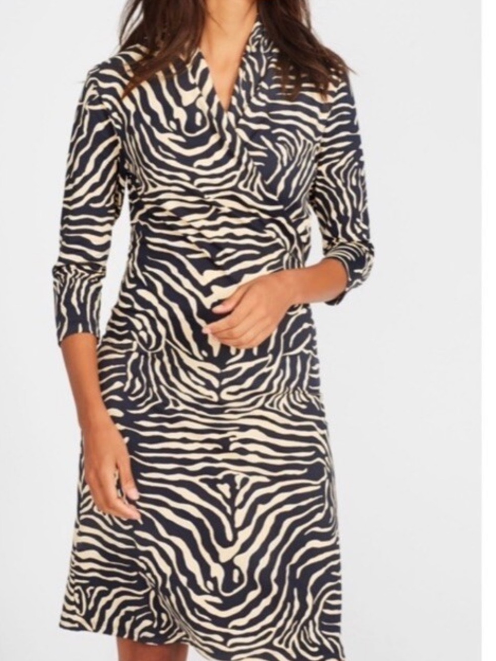 J MCLAUGHLIN Zebra Black/Cream Animal Print Catalina Panama DRESS, Size XL